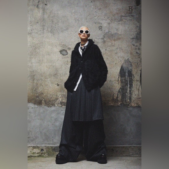 R13 Shawled Cashmere Distressed Edge Cardigan - Black. $1995 - Picture 2 of 16